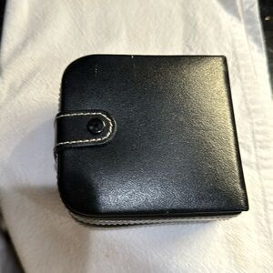 Leather travel jewelry organizer